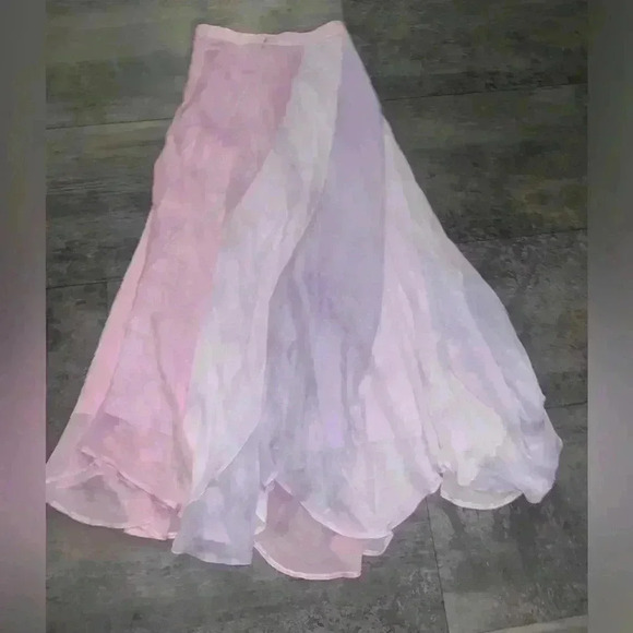 NEW Polo Ralph Lauren Silk Pastel Tie Dye Midi Skirt Size 0 - Picture 5 of 9